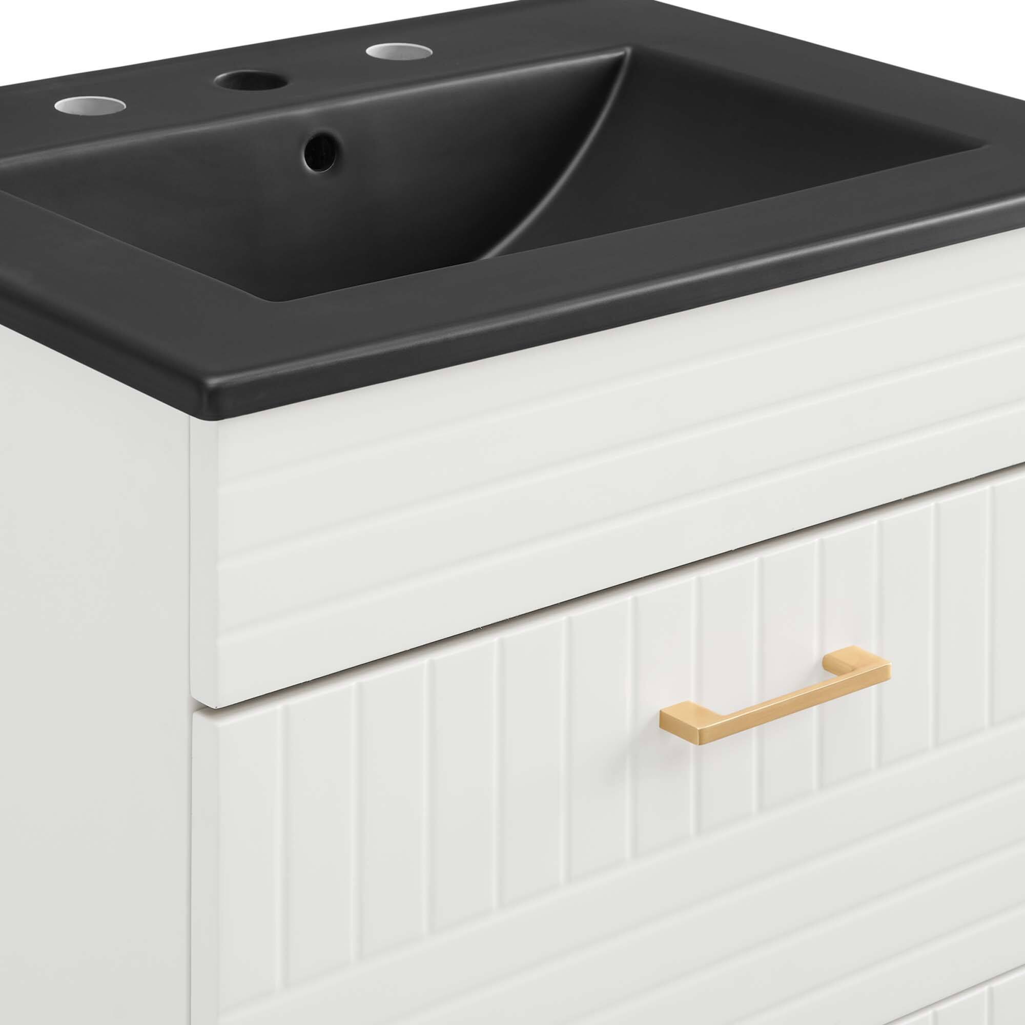 Alt View 5. Modway - Daybreak Bathroom Vanity Basin Included by Modway - White Black.