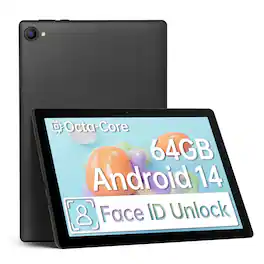 URAO - Android 14 Tablet 10.1 inch Tablet,8GB RAM + 64GB ROM (1TB TF), Octa-Core 2.0 GHz - Black