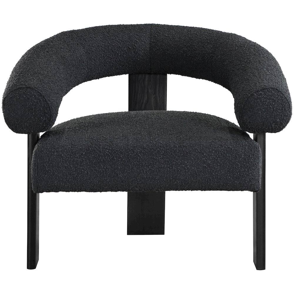 Alt View 2. Meridian Furniture - Winston Black Boucle Fabric Accent Chair - Black.
