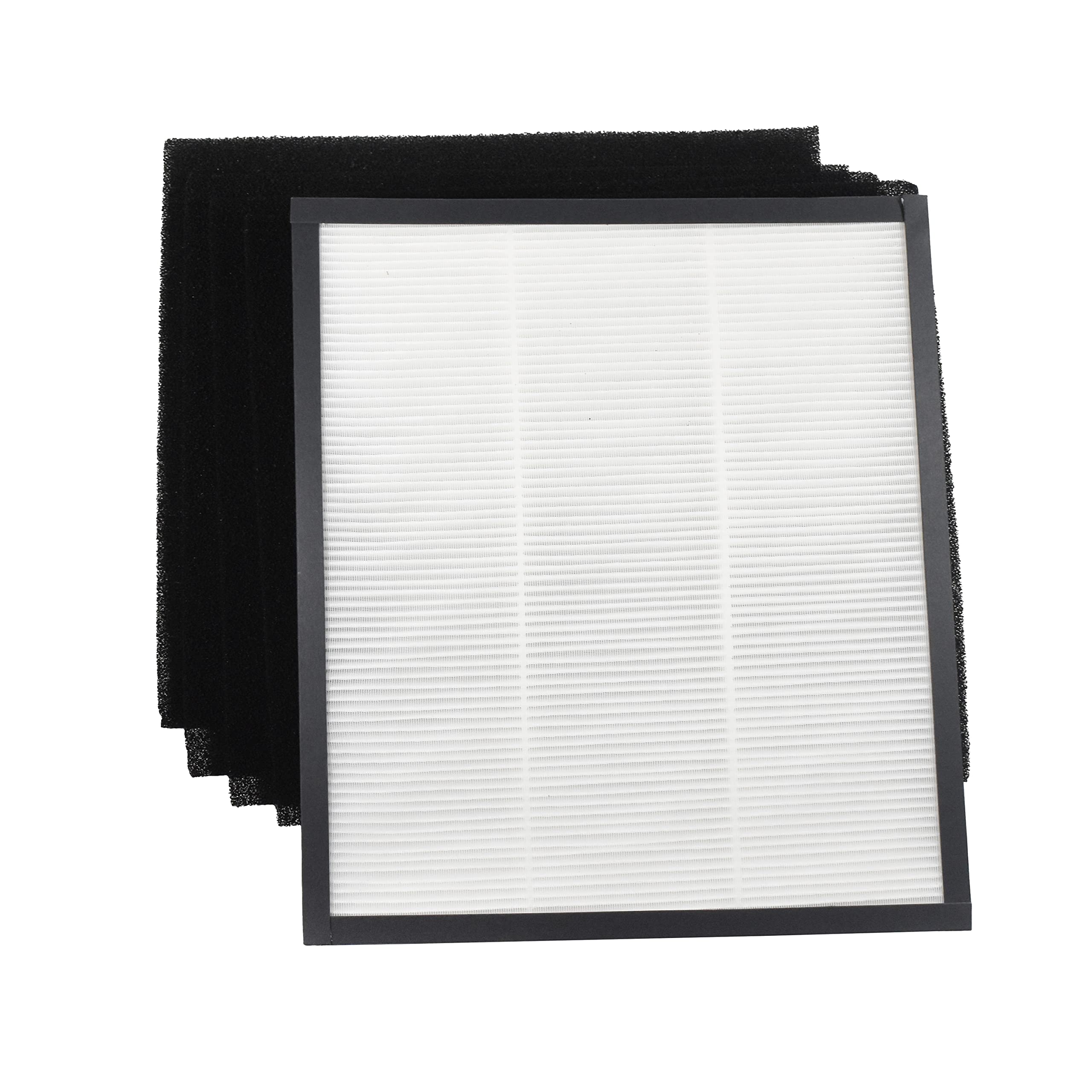 Front. HQRP - True HEPA Kit with 4 Carbon Pre-Filter Pads for HoMedics TotalClean AF-10 AP-15 AR-10 AF-75.