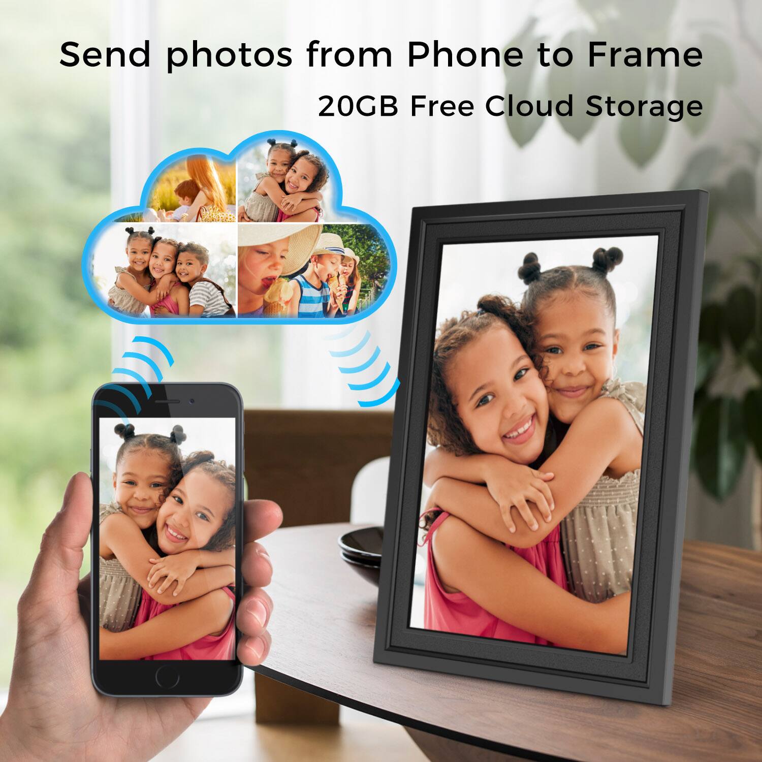 Send photos from Phone to Frame
20GB Free Cloud Storage
