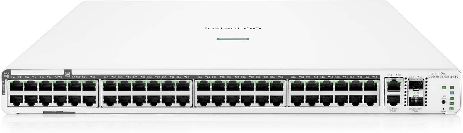 HPE Networking Instant On - Switch Series 1960 48-Port Gb Smart-Managed Layer 2+ Ethernet Switch with PoE JL809A#ABA