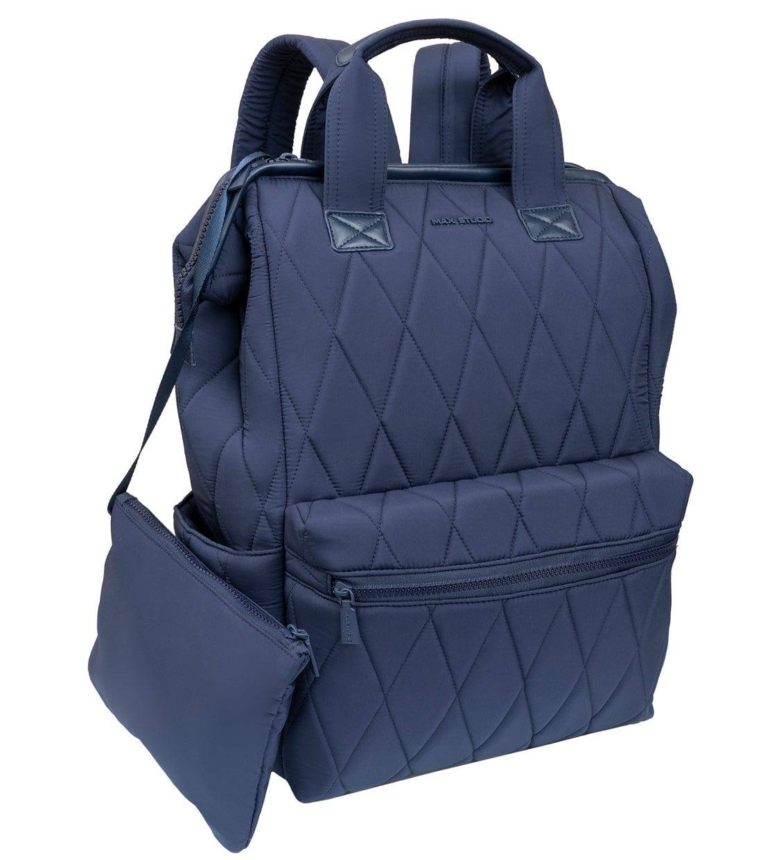 Max Studio - Magid NYC 18-Inch Diamond Quilted Puffer Nylon Backpack with Laptop Sleeve — Navy - 600-NAVY