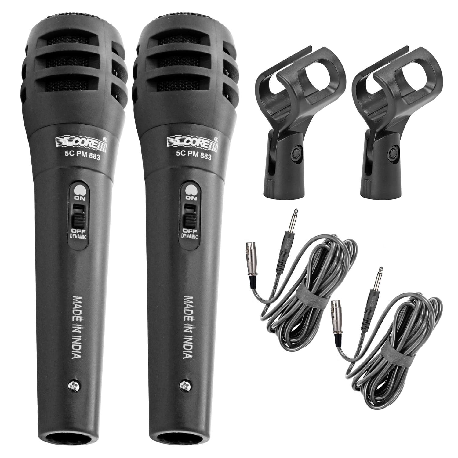 5 CORE - 5Core XLR Microphone Dynamic Mic Karaoke Singing Studio Mics Handheld Microfono - Black