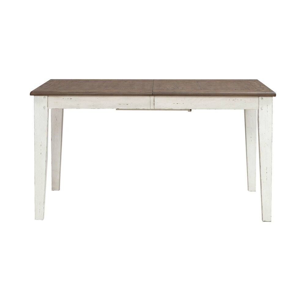 Front. Liberty Furniture Industries - Rectangular Leg Table with Butterfly Leaf for Dining Room -Graphite & Whitestone - Graphite & Whitestone.