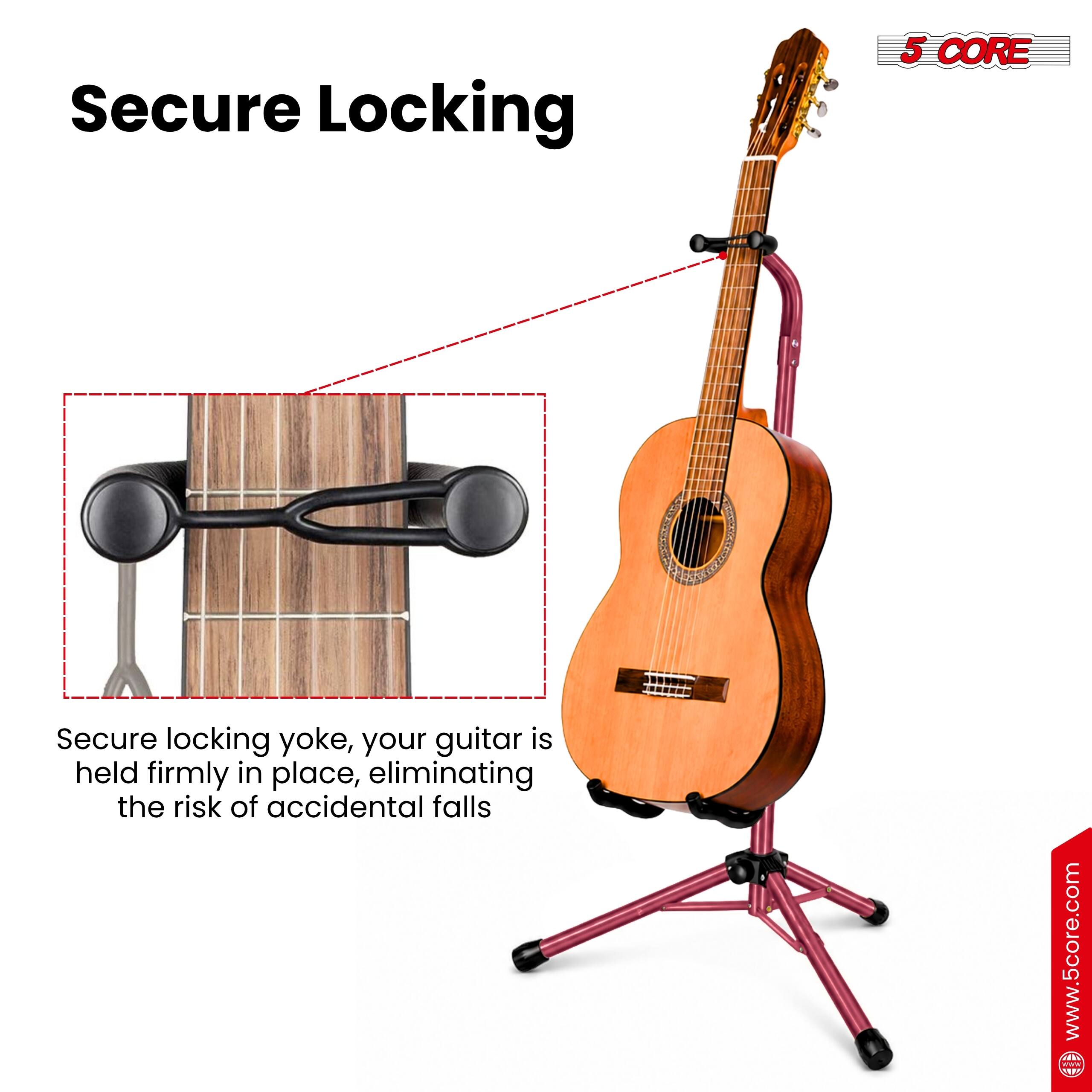 Secure Locking

5 CORE

Secure locking yoke, your guitar is held firmly in place, eliminating the risk of accidental falls

www.5core.com