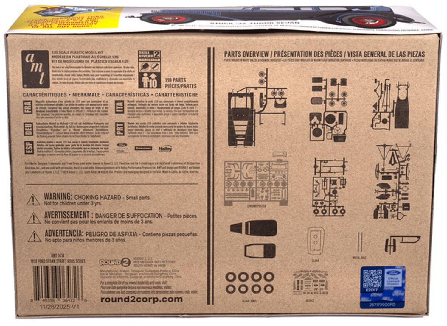 2 LO5 SCALE PLASTIC MODEL ET MODELE EN PLASTIQUE ALTCELLI A 1/25 RIVEAS 2 a KT DE MODELZEARO DE PLASTICO ESCALA 1/25 m l 10 159 PARTS PIECES/PARTES CARACTERISTIQUES MERKMALE CARACTERISTICAS CARATTERISTICHE FRA DEU PRT ESP Holley PARTS OVERVIEW I PRSENTATION DES PICES I VISTA GENERAL DE LAS PIEZAS DC ! WARNING: CHOKING HAZARD Small parts. Not for children under 3 yrs. AVERTISSEMENT : DANGER DE SUFFOCATION Petites pièces ! Ne convient pas pour les enfants de moins de 3 ans ADVERTENCIA: PELIGRO DE ASFIXIA - Contiene piezas pequeñas ! No apto para niños menores de 3 años SX SERES ROUND 2 439 06472 round2corp.com 11/28/2025 V1 E2017 257173900FD

---

**1/25 SCALE PLASTIC MODEL K