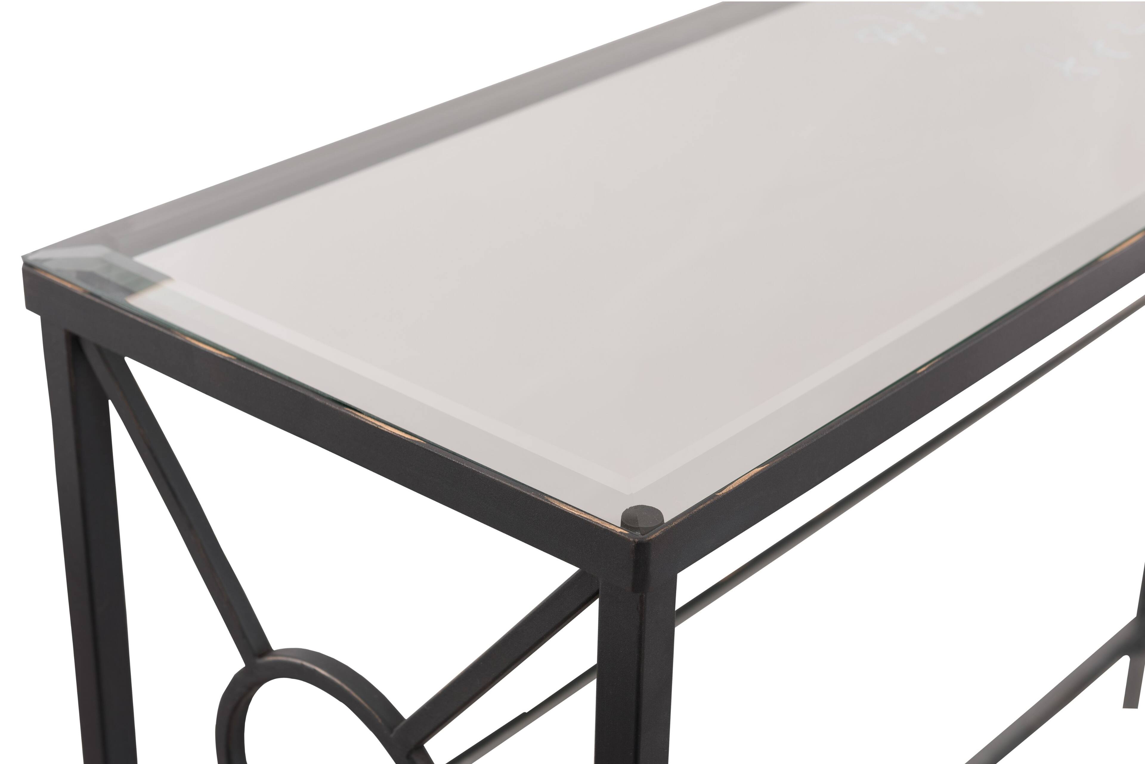 Alt View 1. Kings Brand Furniture - Kings Brand Furniture Loyd Metal with Glass Shelf Console Table - Black.