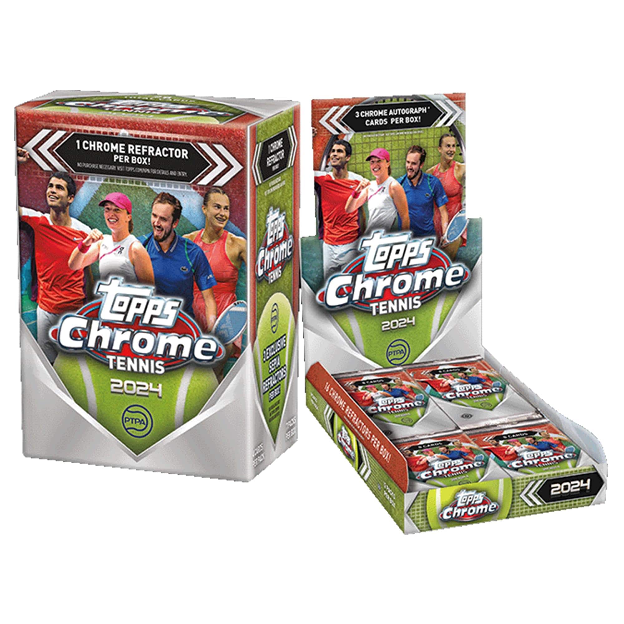 Tennis 2024 Topps Chrome Value Box | 7 Packs - Multi-Color