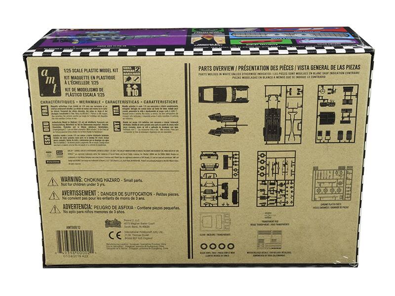 Sure, here is the corrected and grouped text from the image:

---

**1/25 SCALE PLASTIC MODEL KIT**

- **KIT MAQUETTE EN PLASTIQUE A L'ÉCHELLE DE 1/25**
- **KIT DE MODELISMO DE PLASTICO ESCALA 1/25**
- **KIT MODELISMO DE PLASTICO ESCALA 1/25**

**CARACTERÍSTIQUES - MERKMALE - CARACTERÍSTICAS - CARATTERISTICHE**

- **FR**
- **DEU**
- **ESP**
- **PRT**
- **ITA**

**PARTS OVERVIEW / PRÉSENTATION DES PIÈCES / VISTA GENERAL DE LAS PIEZAS**

- **PARTS MOULÉES EN BLANC SAUF INDICATION CONTRAIRE**
- **PIEZAS MOLDEADAS EN BLANCO A MENOS QUE SE INDIQUE LO CONTRARIO**

**WARNING: CHOKING HAZARD - Small parts. Not for children under 3 yrs.**

- **AVERTISSEMENT: DANGER DE SUFFOCATION - Petites pièces. Ne convient pas pour les enfants de