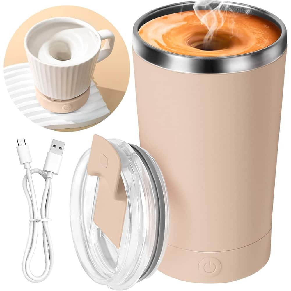 Schertz - Self-Stirring Coffee Mug, 400ml, Rechargeable Stainless Steel - apricot
