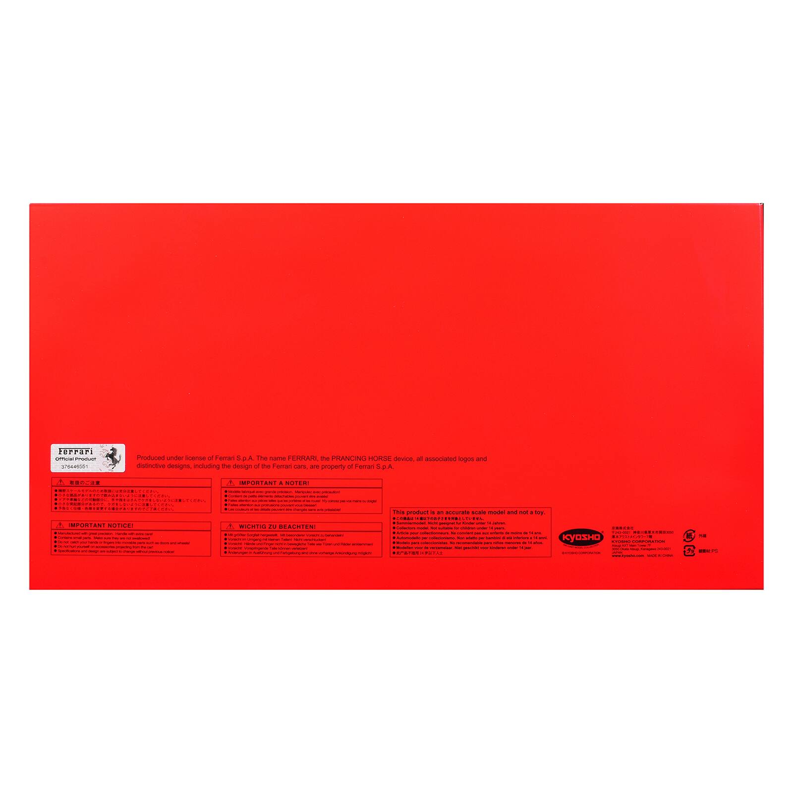 Perrari Office Product 375445551

Produced under license of Forran S.p.A. The name FERRARI, the PRANCING HORSE device, and associated logos and distinctive designs, including the design of the Ferran cars, are property of Ferrani Sp.A.

IMPORTANT NOTICE! Colerolatures - PM - Parcials with . Contain smaligars - - caloed - Sugars - POSTE 100% AND now - Fat - any: -

IMPORTANT A MARK - 200 yessur. - minutor Corden AUSHI - IMAZINE ago - stortion - nature JUICE - - - BARRY pressiner WICHTIG ZU BEACHTEN! grutter Sorguer Mrissorviews COMIC sanames me - - - reased - ringer - belegine

Tunn entermant ment Vonprigence Total Vitamin proteined

This product - an accurate scale model and not toy. cass . Sammierseft LAITE gesigner Kinder union Jahnen, Codections model, M  Fat INSIVI under Y , Mificial - rummivales convient - AM emients