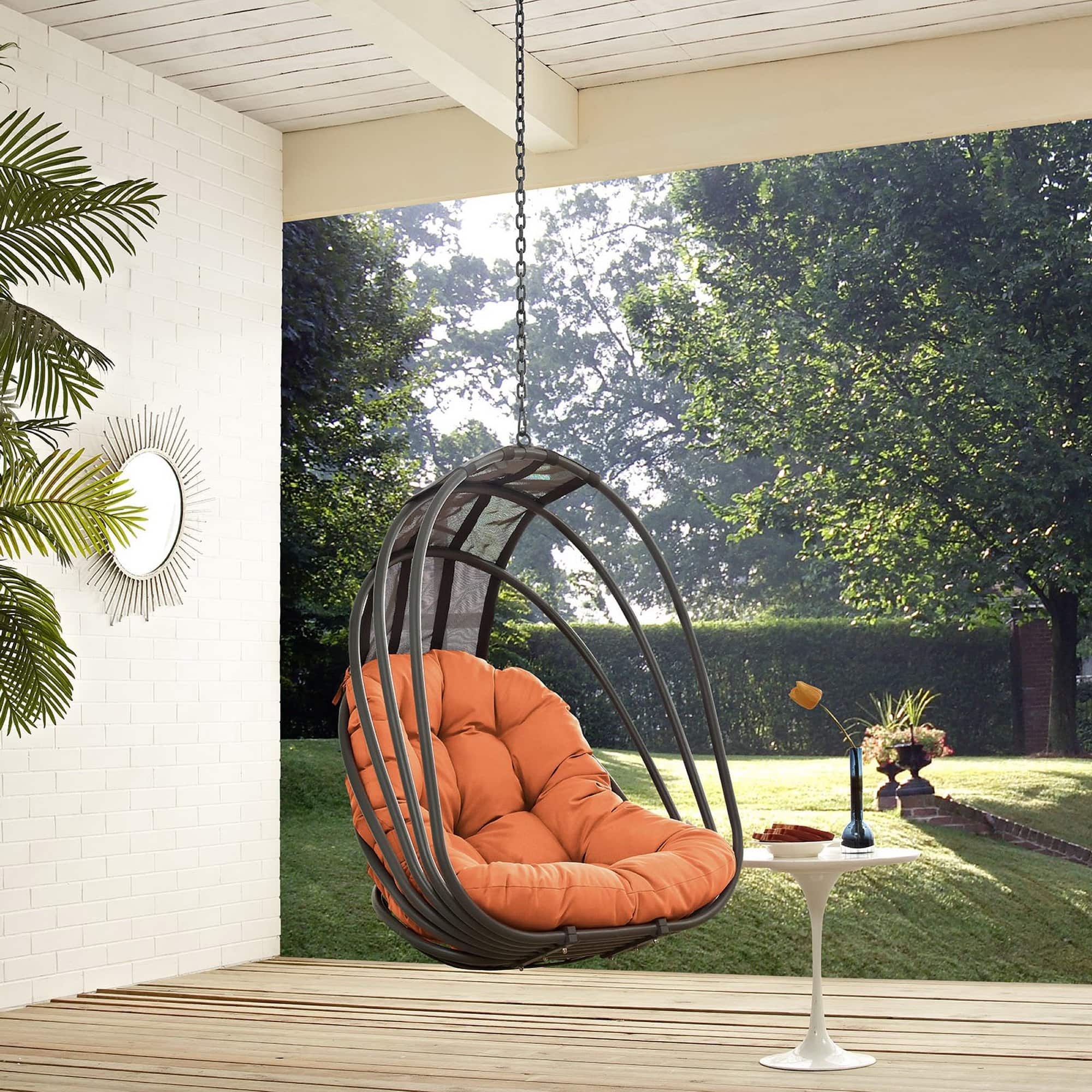 Whisk Outdoor Patio Swing Chair Without Stand by Modway - Orange