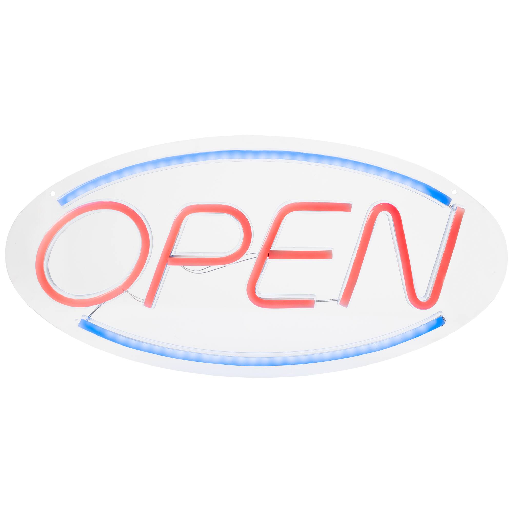 Alt View 1. Northlight - LED Open Neon Lighted Wall Sign - 17.75" - Red and Blue - Red.