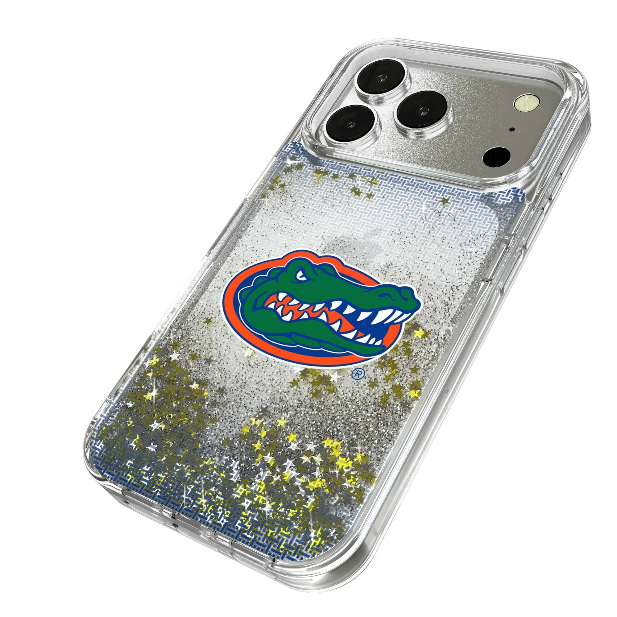 Alt View 1. Keyscaper - Florida Gators Linen Logo iPhone Glitter Case - 16 Pro - Multicolor.