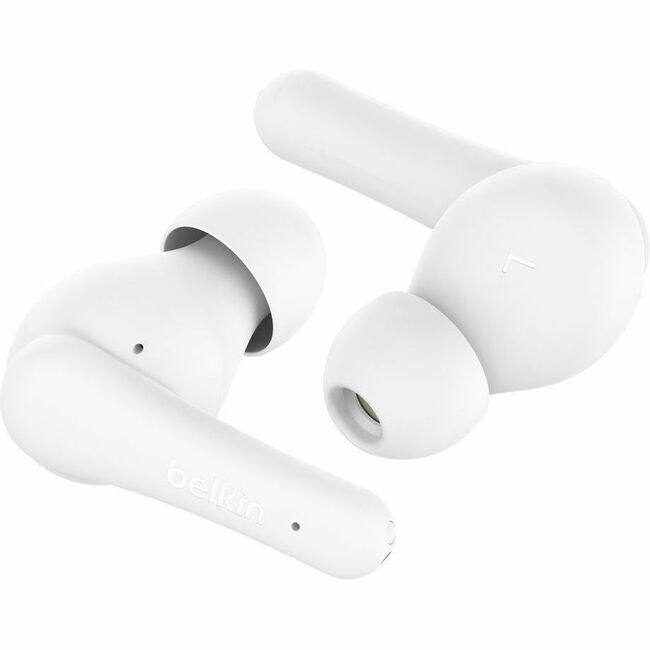 Front. Belkin - Belkin SoundForm Rhythm True Wireless Earbuds - Stereo - True Wireless - Bluetooth - 30 ft - Earbud - Binaural - In-ear - White.