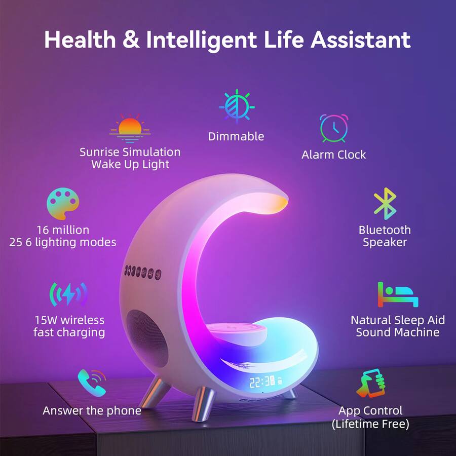 eco4life eco4life Smart Atmosphere Desk Lamp Multi RGB, 15W Wireless ...