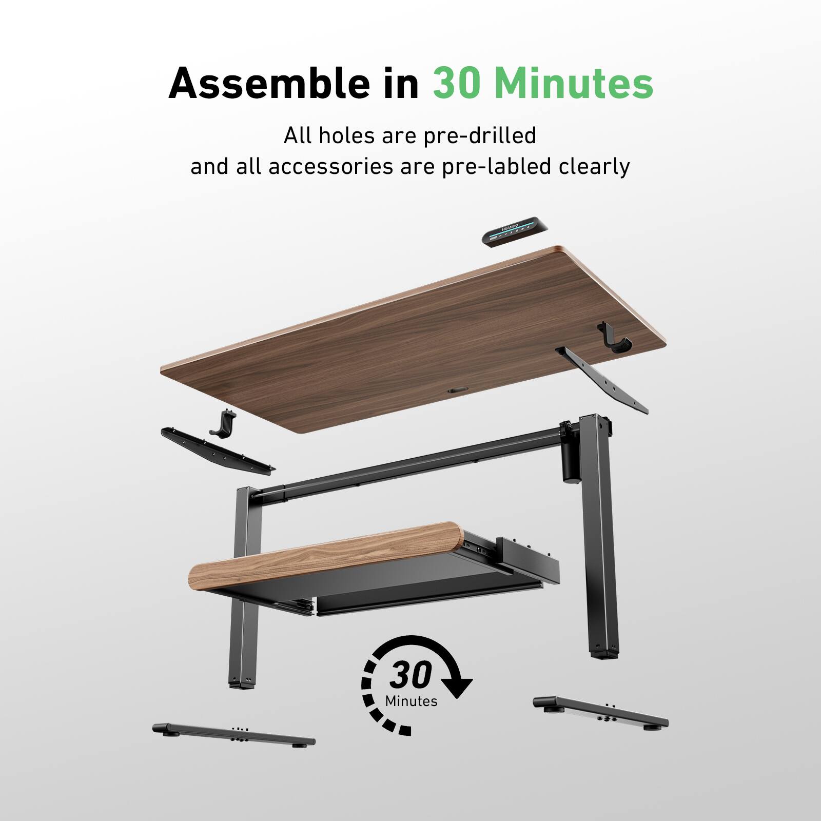 Assemble in 30 Minutes: All holes are pre-drilled and all accessories are pre-labeled clearly.