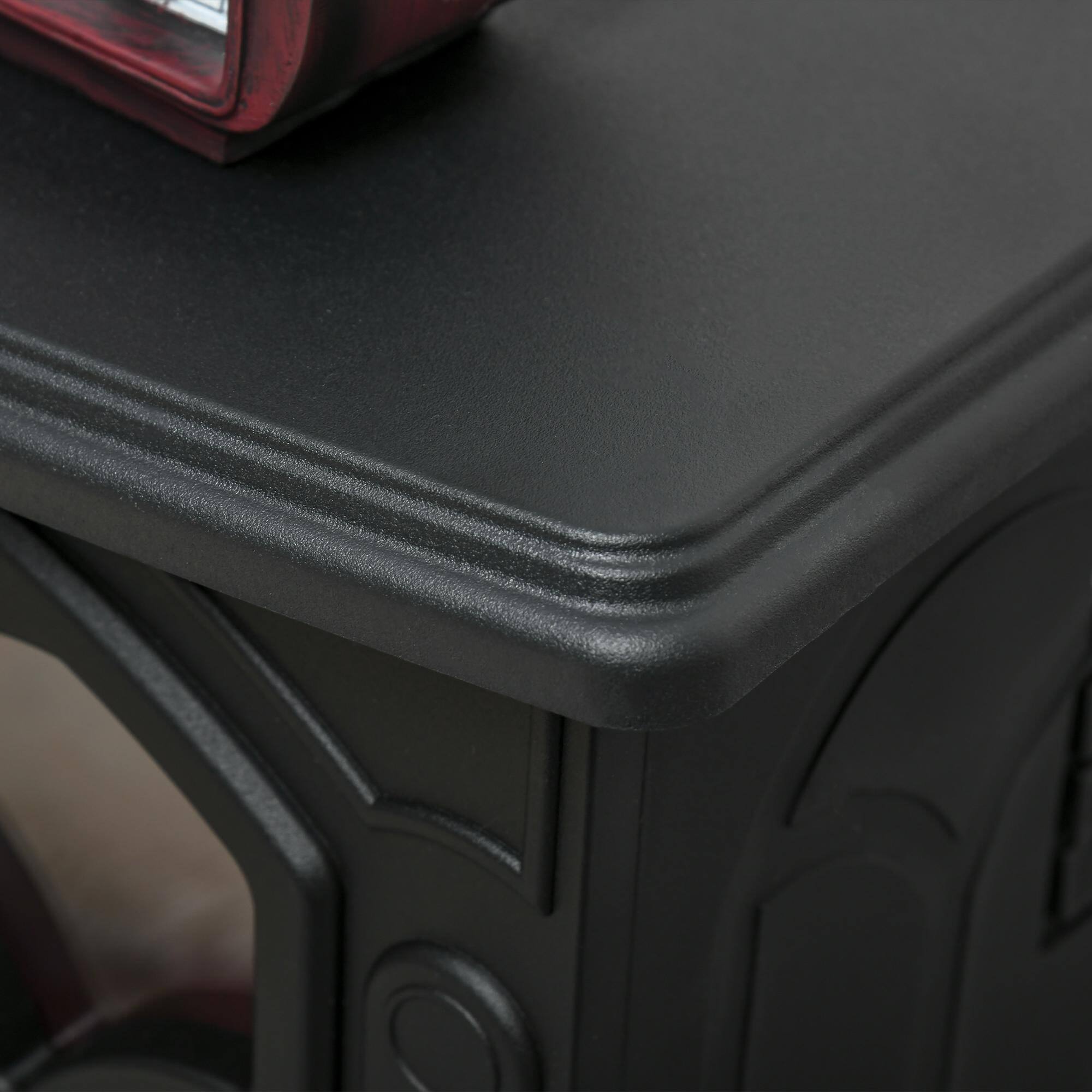 Angle. Resenkos - Electric Fireplace Heater, Freestanding Fireplace Stove with Realistic Logs and Flame Effect, Black - Black.