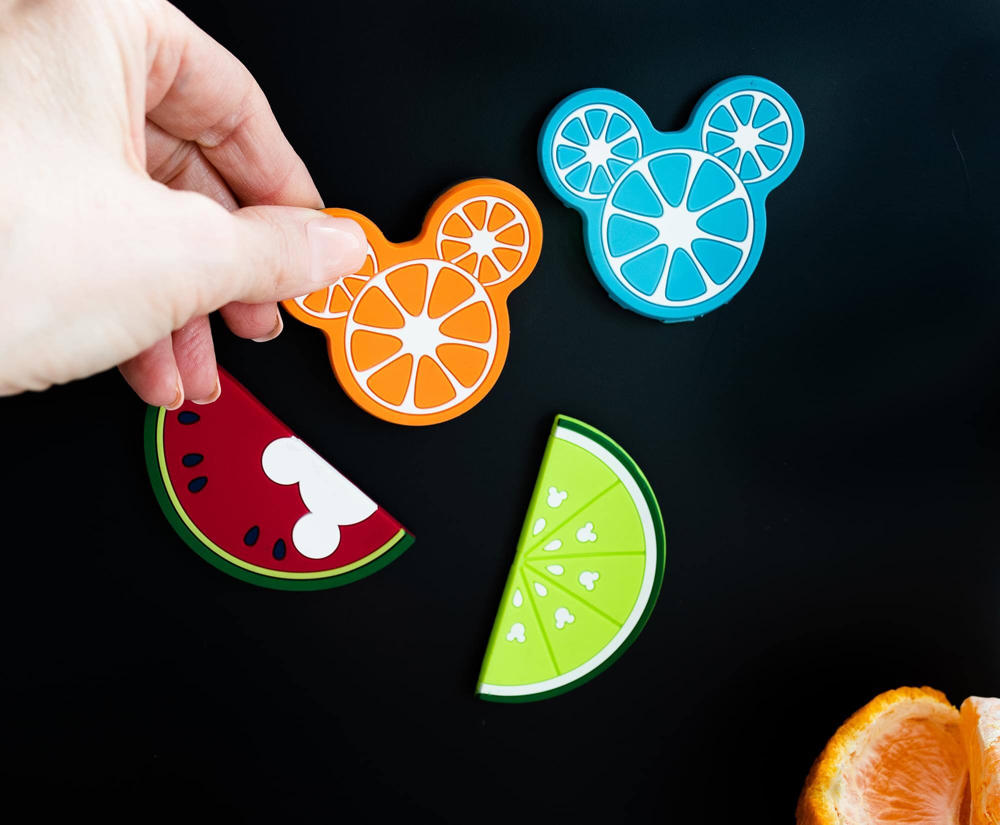 Alt View 2. Disney - Disney Mickey Mouse Fruit Magnets | Set of 4 - Black.