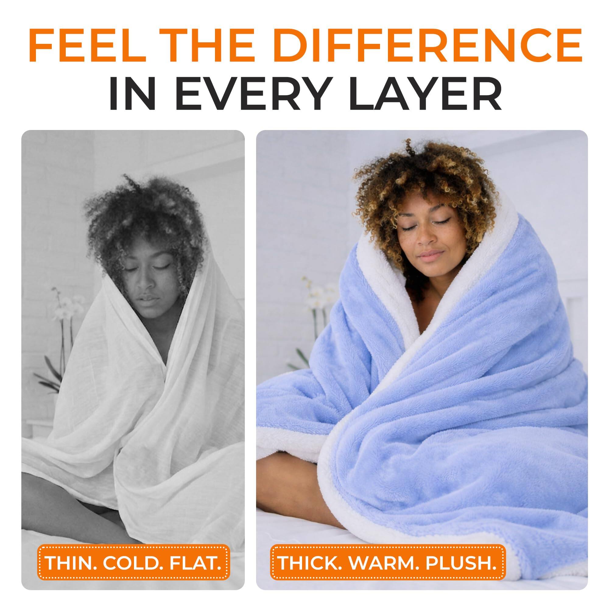 FEEL THE DIFFERENCE IN EVERY LAYER

THIN. COLD. FLAT.

THICK. WARM. PLUSH.