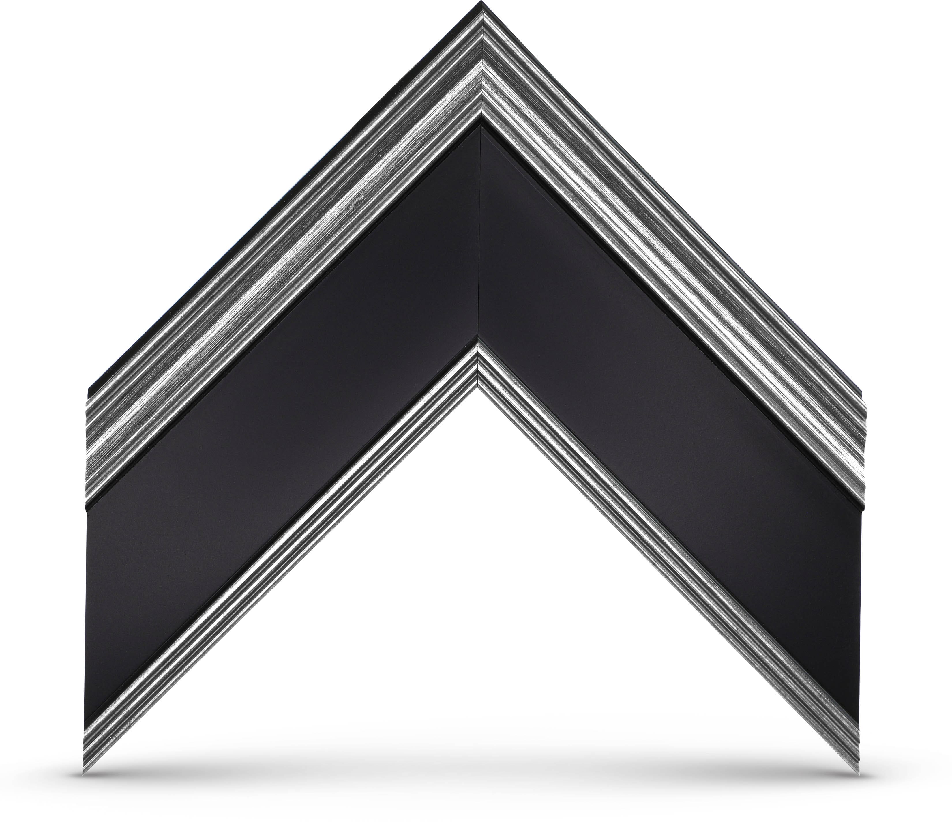 Alt View 11. Deco TV Frames - Premiere Bezel for Samsung the Frame TV - 32" - Antique Silver & Black.