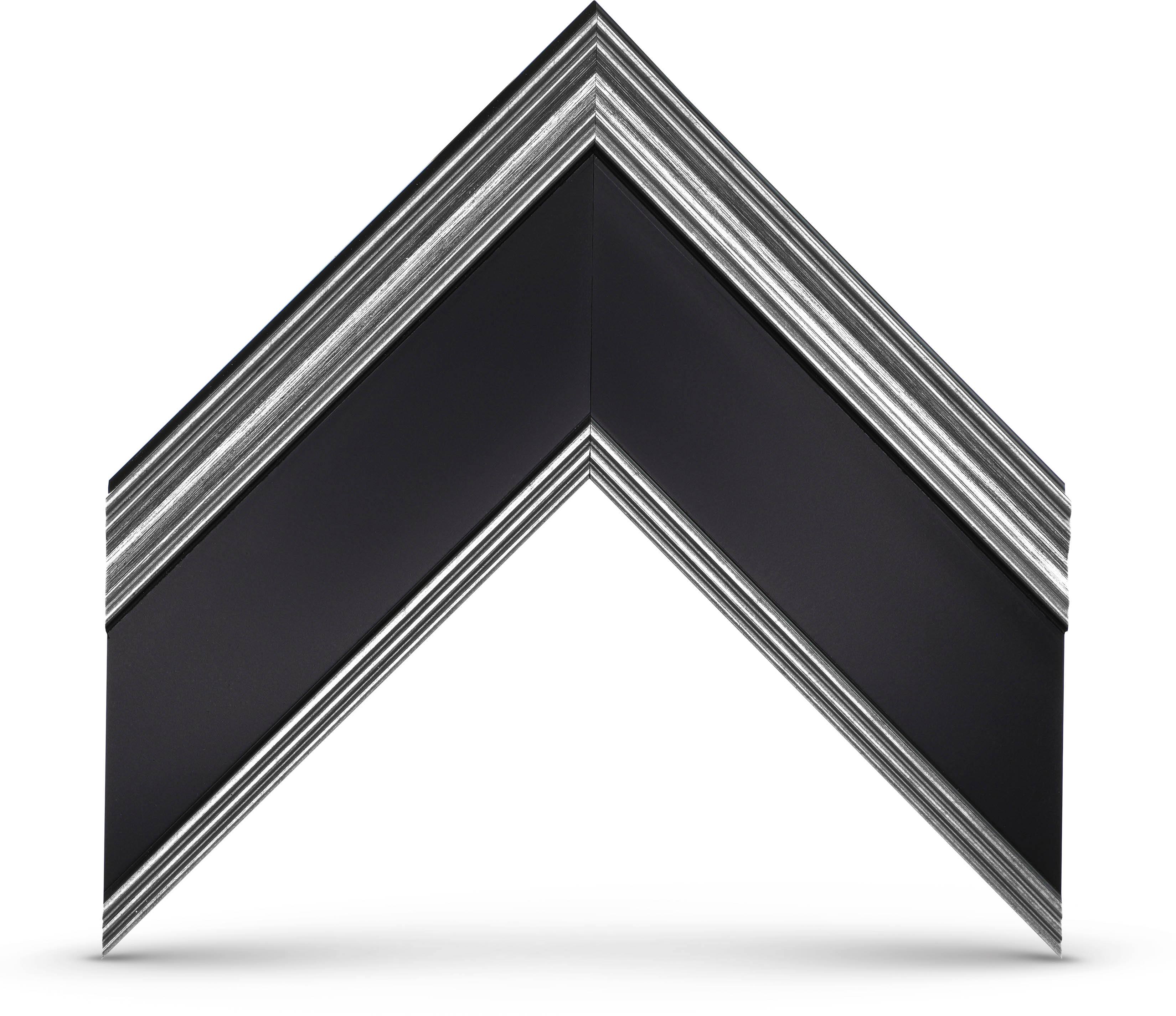 Alt View 11. Deco TV Frames - Premiere Bezel for Samsung the Frame TV - 75" - Antique Silver & Black.