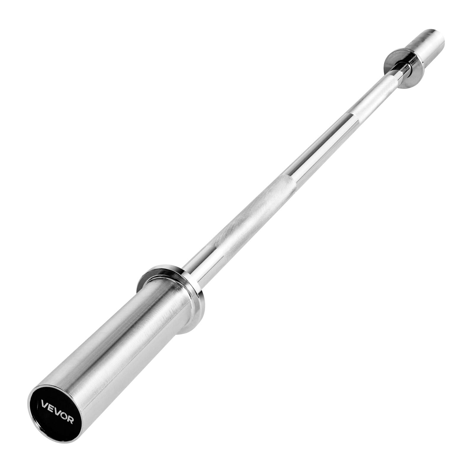 Alt View 5. VEVOR - 4FT Barbell Bar, Fits 2-Inch Weight Plates, Chrome Plated Barbell Bar with Knurled Grip for Strength Training - Sliver.