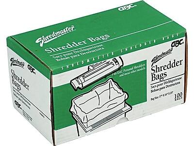 GBC Shredmaster Shredder Bags  
Sacs pour Déchiqueteuse  
Bolsas para Destrocer  
100 Bags  
Bag Size 17" x 10" x 25"