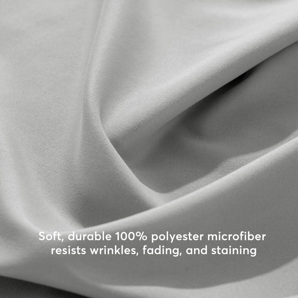 Soft, durable 100% polyester microfiber resists wrinkles, fading, and staining