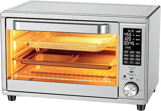 & V 450 °F Broil
320 °F Bake
00:45 Stir
BroB
Bread
Cake
Ploe
Sfane
CNaim
Chipe
Tart
For
Function
Start/Stop
Duration
Menu