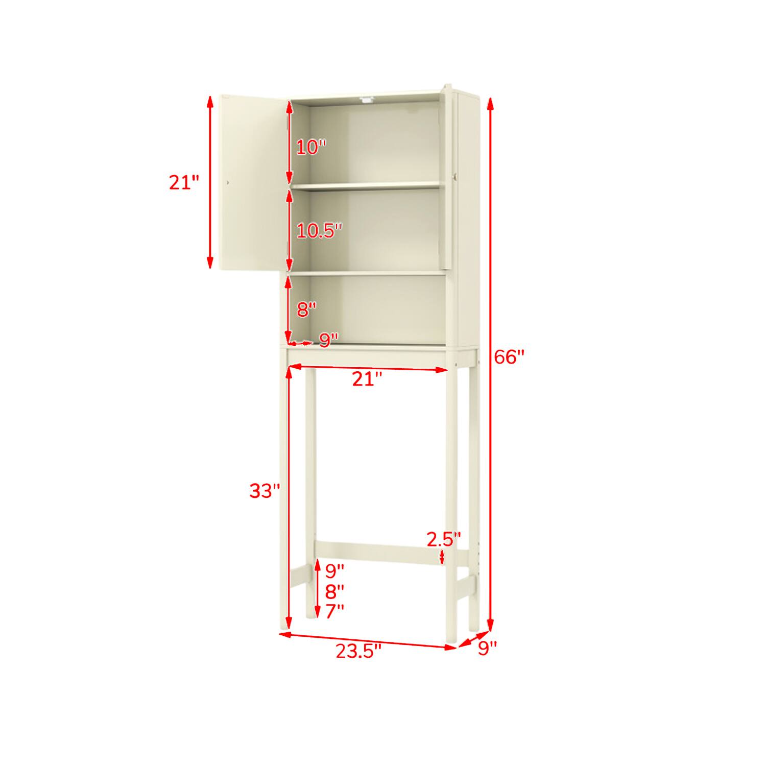 10"  
21"  
10.5"  
8"  
9"  
21"  
66"  
33"  
9"  
8"  
7"  
2.5"  
I  
23.5"  
9"