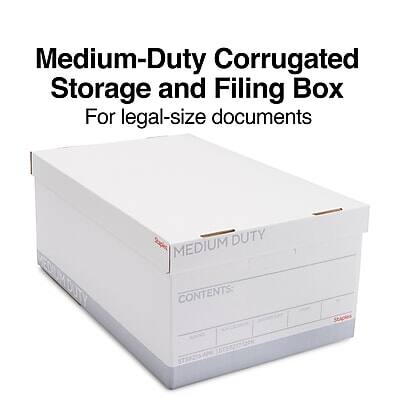 Medium-Duty Corrugated Storage and Filing Box  
For legal-size documents  

MEDIUM DUTY  

CONTENTS:  
STER217  
STE9213