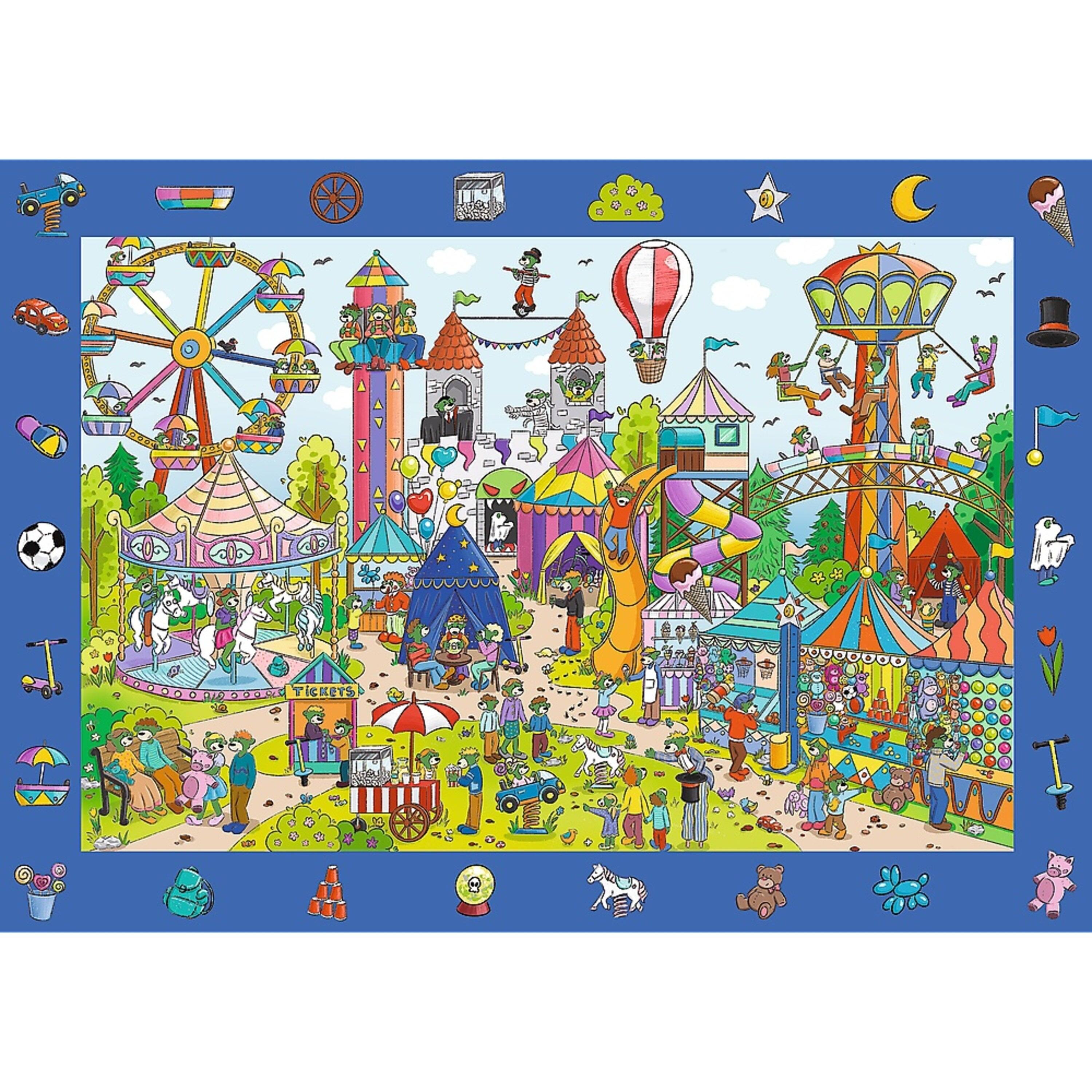 Angle. Trefl - Trefl Kids 100 Piece Puzzle - Spy Guy - Amusement Park - The Treflik Family.