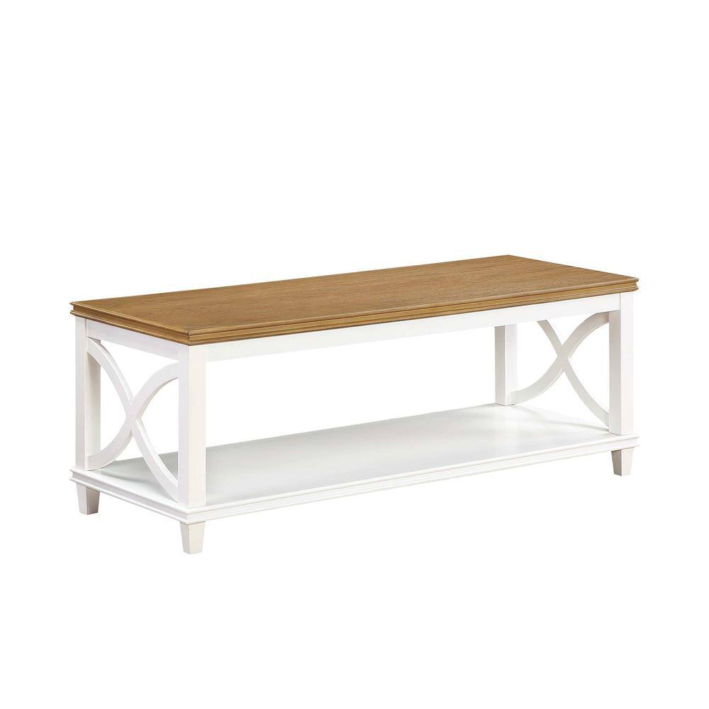 Front. Convenience Concepts - Florence Coffee Table - Driftwood / White.