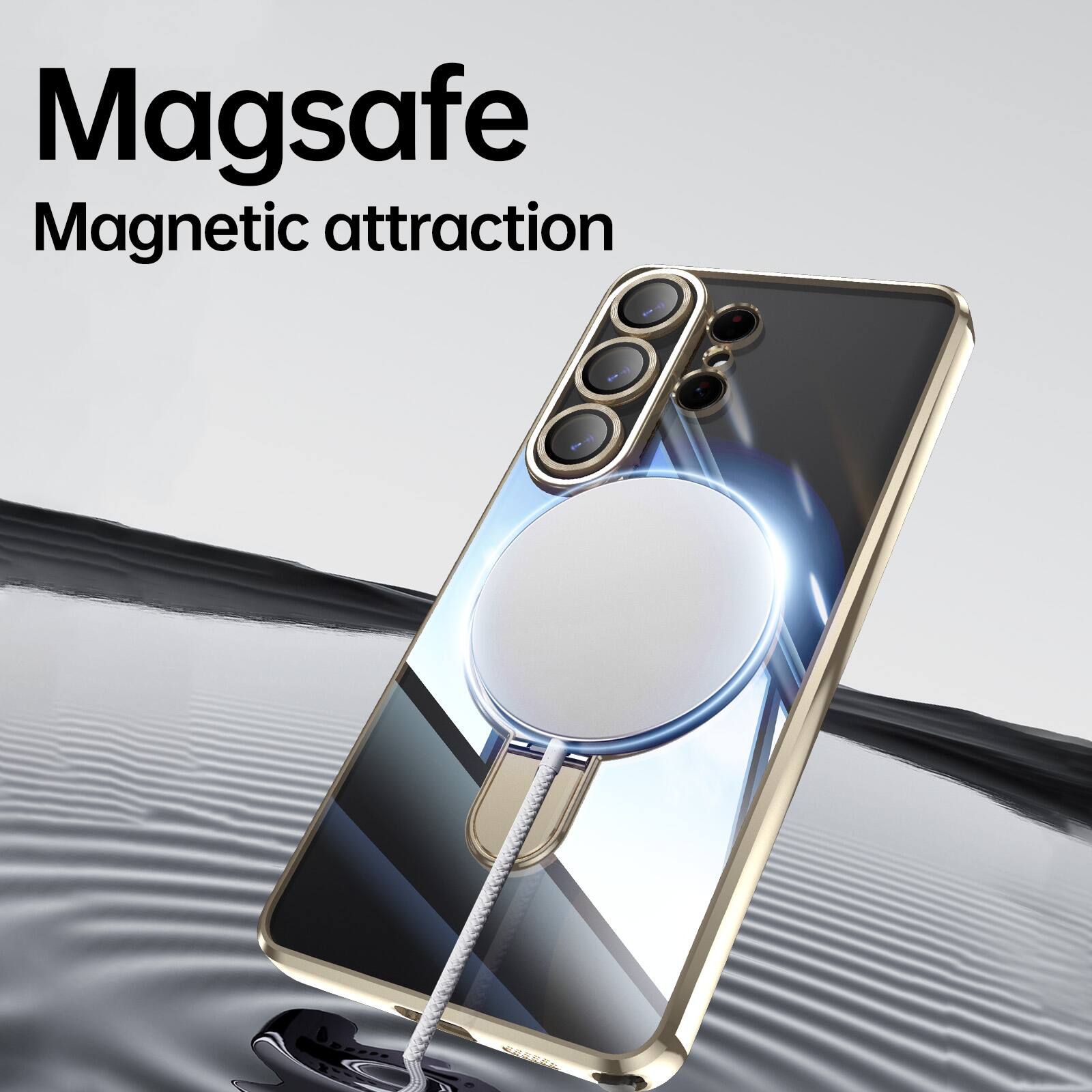 Magsafe  
Magnetic attraction