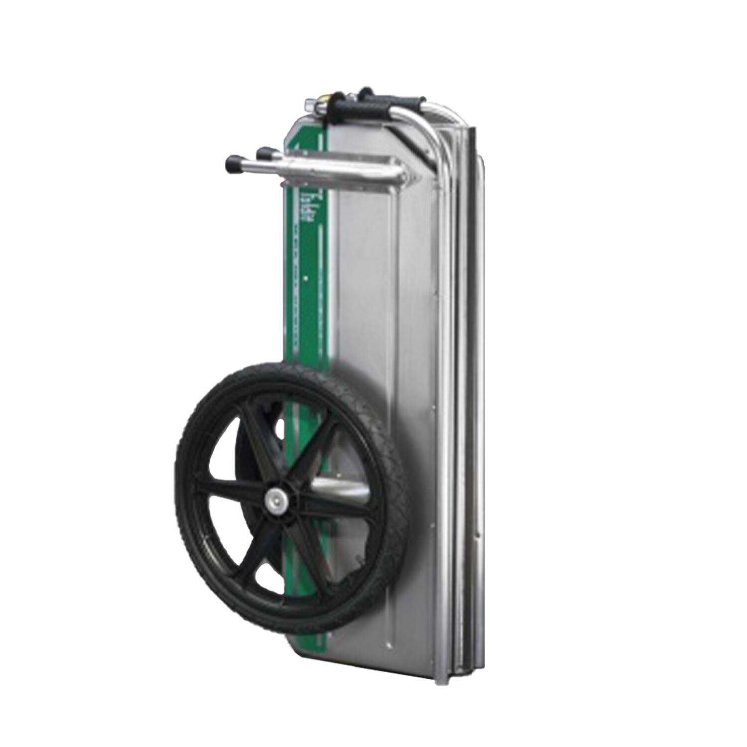 Alt View 2. Tipke Manufacturing Company - Tipke Manufacturing Company Foldit Green Stripe Folding Cart with Rear Gate - Silver.