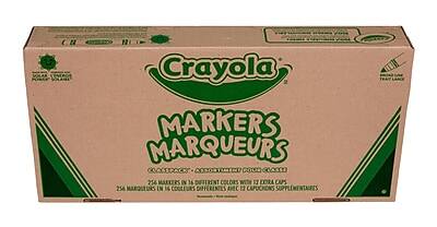 Crayola Markers Marqueurs  
Classpack Assortiment  
60A000  
254 Markers in 16 Different Colors with 12 Extra Caps  
254 Marqueurs en 16 Couleurs Différentes avec 12 Capuchons Supplémentaires