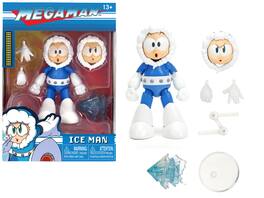 Ice Man 4" Moveable Figure with Accessories and Alternate Head and Hands "Mega Man" (1987) Video Game model by Jada - Blue with White