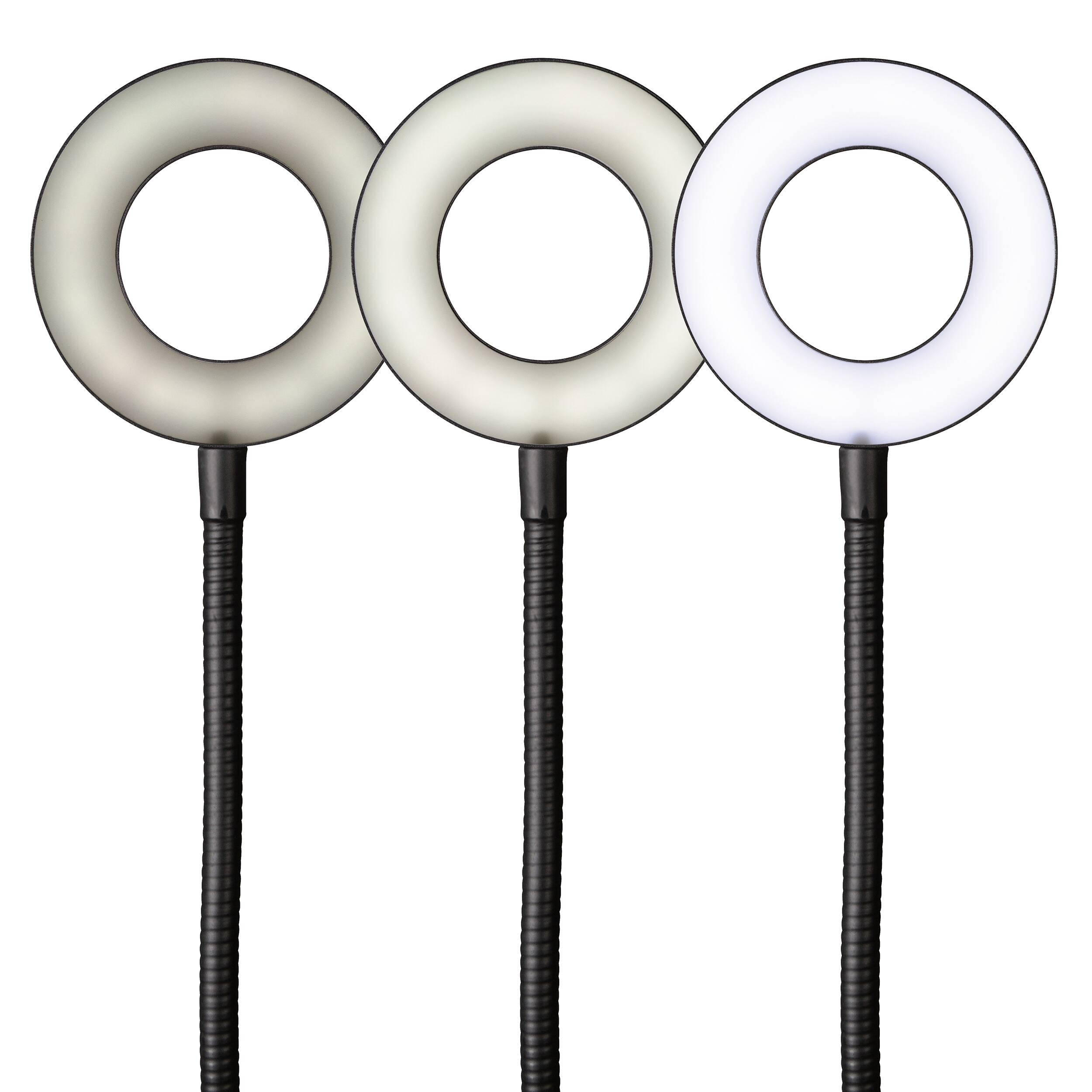 Alt View 4. OttLite - Dimmable Ring Light with Clip - Black.