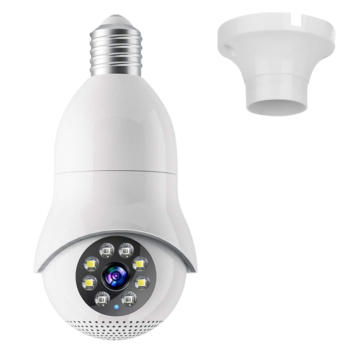 Tiramisubest - E27 WiFi Bulb Camera 1080P,Pan/Tilt,Surveillance Camera with 2-Way Audio,Night Vision,Motion Tracking Siren,APP Control