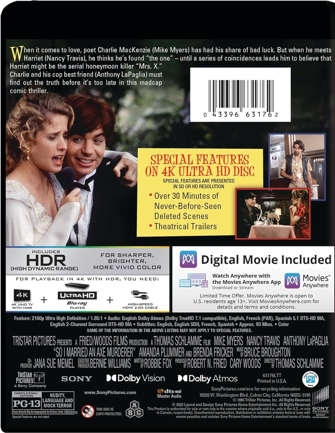 Alt View 1. So I Married an Axe Murderer (30th Anniversary Edition)   - 4K Blu-Ray.