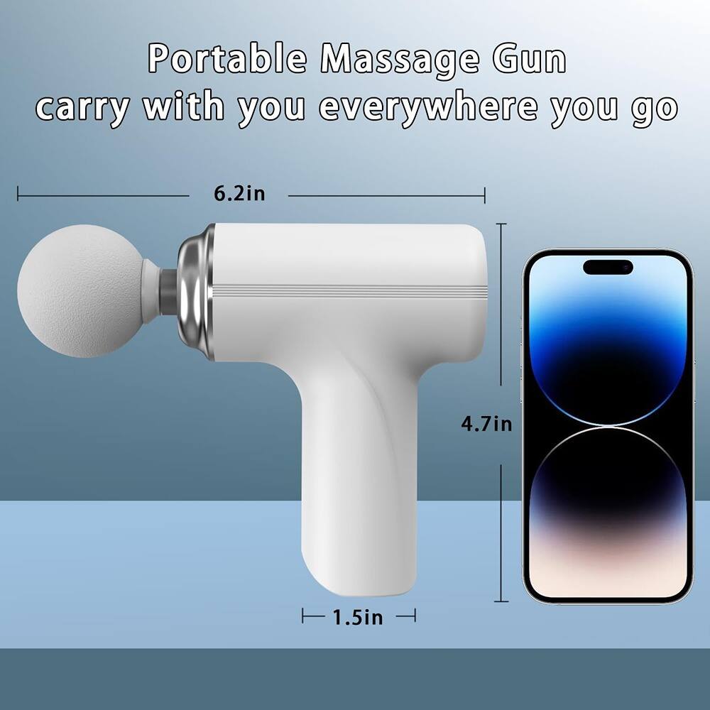 Portable Massage Gun  
carry with you everywhere you go  

6.2in  
4.7in  
1.5in