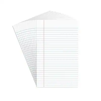 Front. Staples - Notepads, 5" x 8", Narrow Ruled, 50 Sheets/Pad, Dozen Pads/Pack - White.