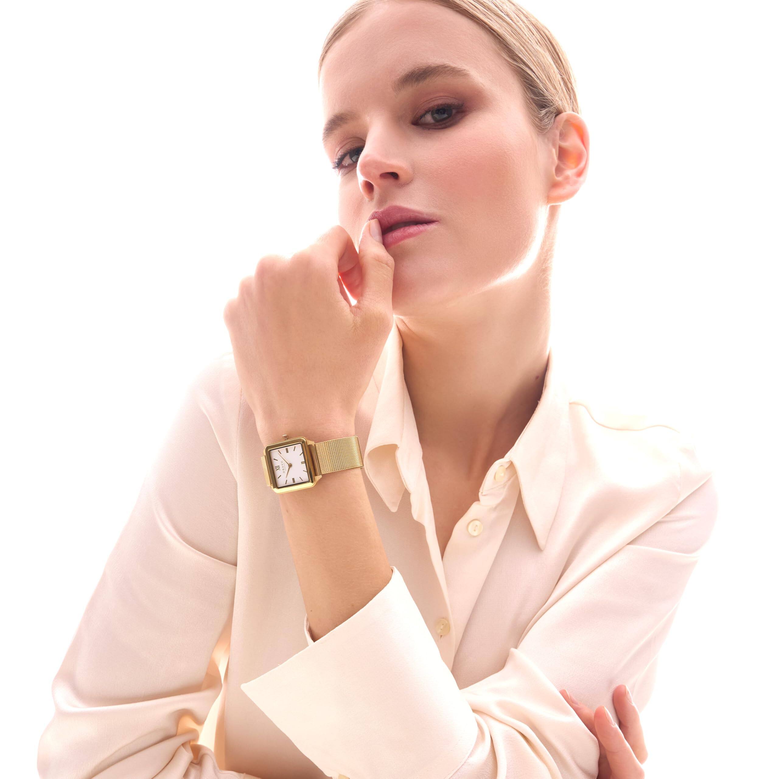 Alt View 1. Obaku - Obaku Adamas Steel Women’s Watch, Diamond Accent, Stainless Steel Link Bracelet, 22.5mm Case – White Mother of Pearl - S - White Mother of Pearl.