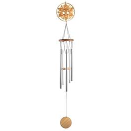 FC Design - 34" Long Wood Silhouette Sun Wind Chime Outdoor Patio or Garden Hanging Decoration - Multi-Color