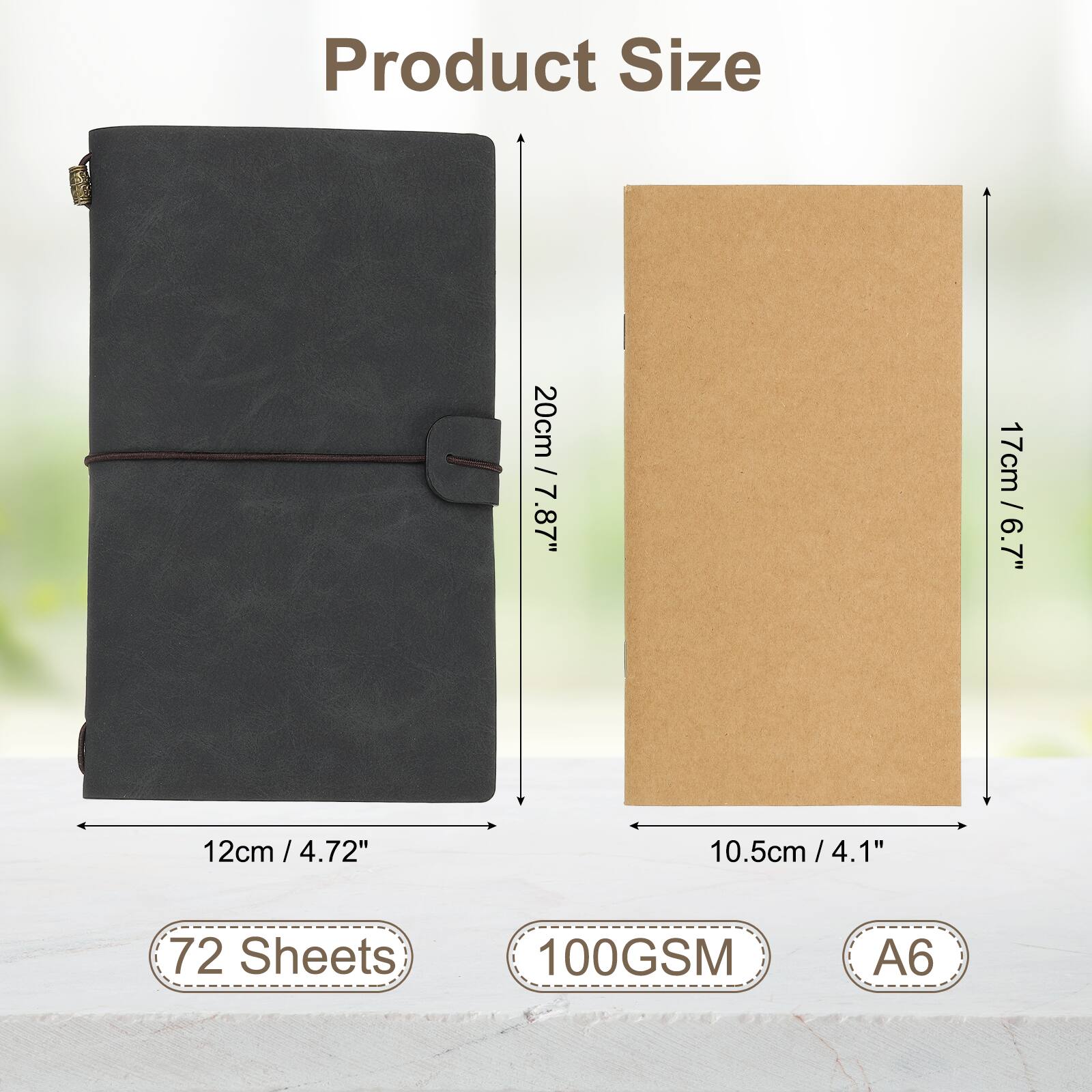 Product Size

20cm / 7.87"  
17cm / 6.7"  
12cm / 4.72"  
10.5cm / 4.1"  

72 Sheets  
100GSM  
A6