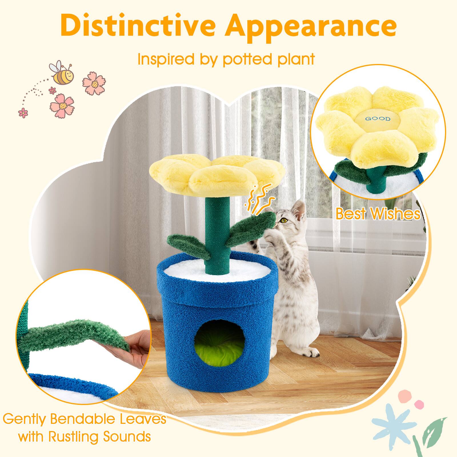 Distinctive Appearance  
Inspired by potted plant  

Best Wishes  

Gently Bendable Leaves with Rustling Sounds