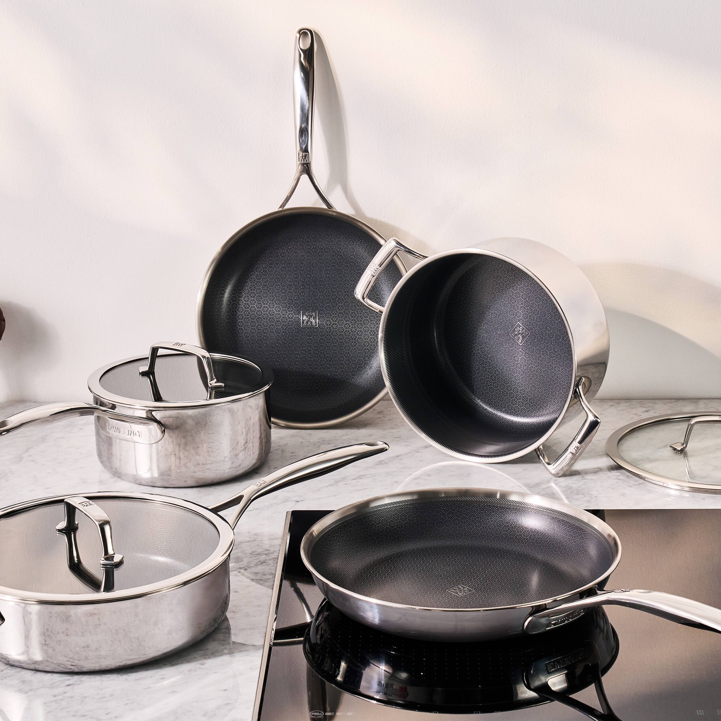 ZWILLING - Peak 10-pc Ceramic Nonstick Dual Performance Cookware Set - Stainless Steel - Thumbnail 3