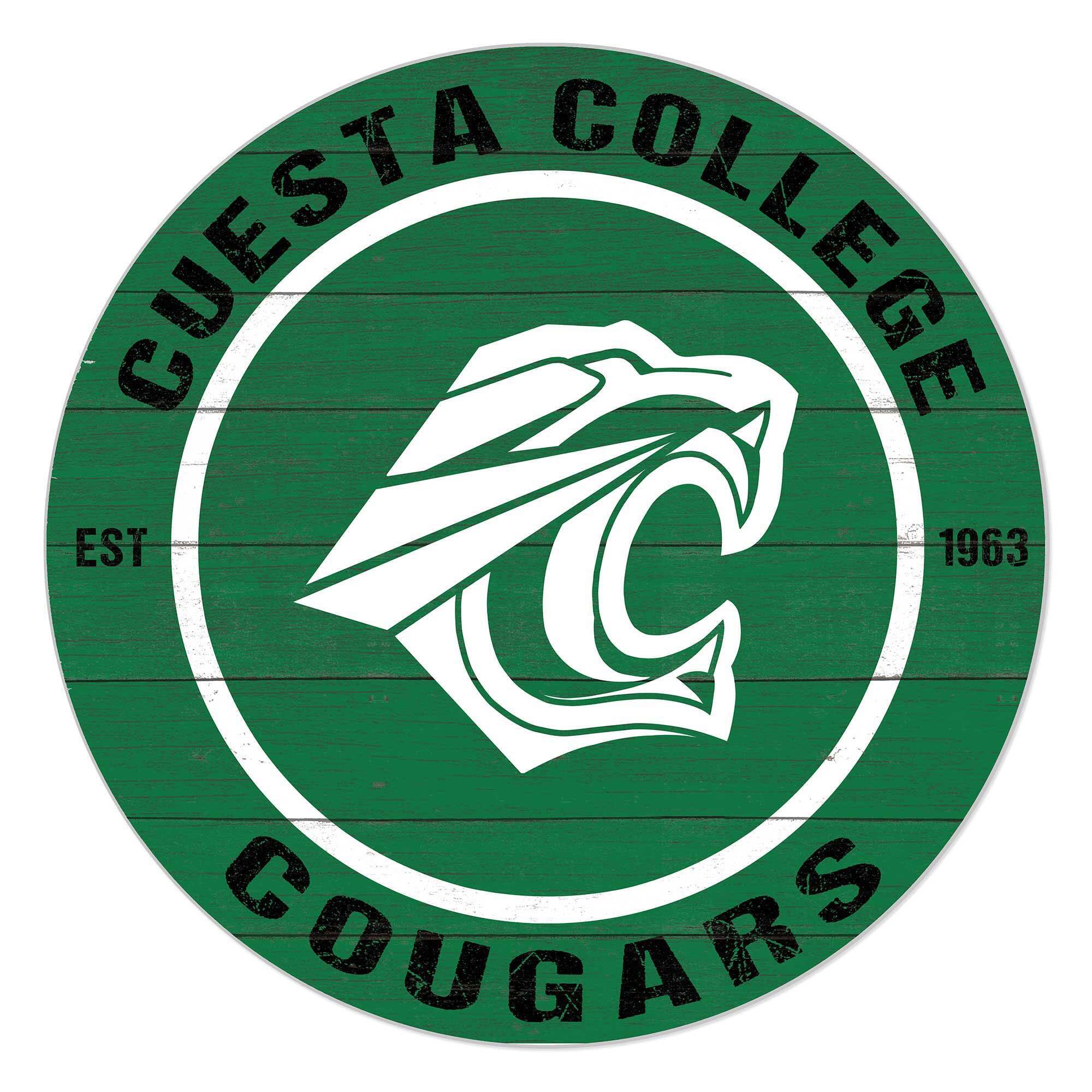 Cuesta College Cougars 20" Indoor/Outdoor Team Color Circle Sign